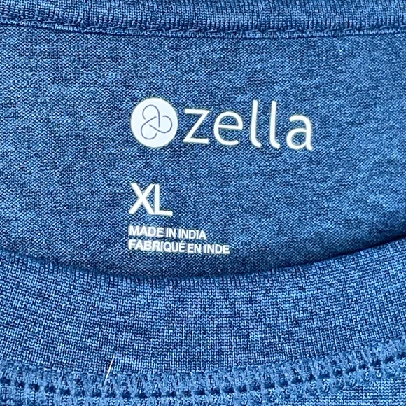 Two Zella Low Compression Gym & Training Short Sleeve Shirts Gray & Blue X-Large - Picture 7 of 8